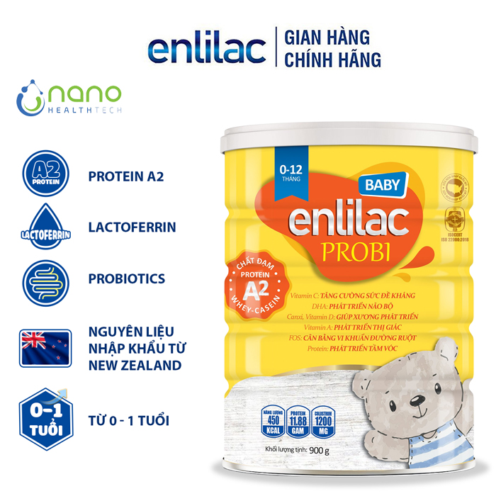 Sữa cao năng lượng cho bé Enlilac Probi Protein A2 Baby